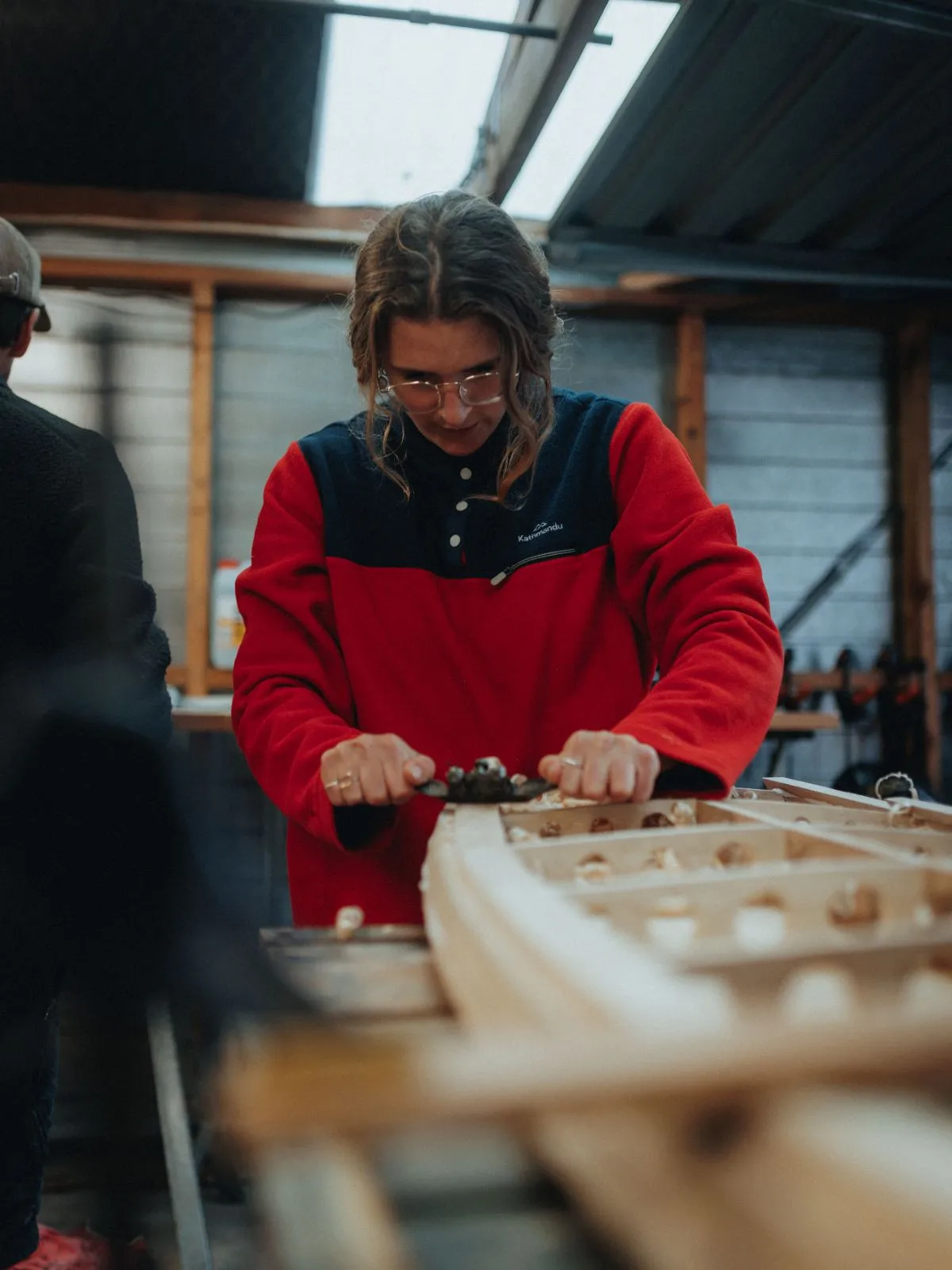 Fitting blocks into the deck frame